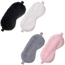 Yamel 4 Stücke Satin Augenmaske aus Seide, flauschige Schlafmasken, weiche Plüsch Schlafbrille mit Satinrückseite, Reise Schlaf Augenmasken