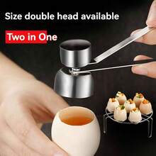 1 件装鸡蛋盖，鸡蛋开蛋器蛋壳切刀厨房。完美的软煮鸡蛋切刀，适用于生/软硬煮鸡蛋银色 - 銀色 - 查看 4