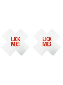 1 par de nuevas cubiertas para pezones que brillan en la oscuridad de Navidad/Halloween, pastillas respirables para el pecho, pegatinas de pezones impresas de un solo uso con diseño de cruz, cubiertas sexys para pezones para mujeres, para fiestas