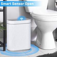 10L/2.6 Gallon Smart Small Trash Can, Smart Pop-Up Lid Kitchen Trash Can, Bathroom, Kitchen, Bedroom, Powder Room, Craft Room, Office, College Trash Basket