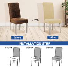 Ystyle Chair Covers With Backrest 6 Pieces, Stretch Chair Covers Living Room Kitchen, Universal Stretch Chair Covers, Modern Anti-Scratch Cat Chair Covers - Beige - View 5