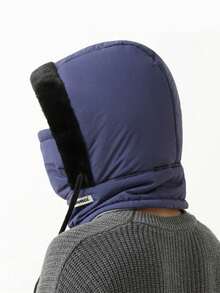 1pc Thermal Lined Windproof Ski Mask Neck Warmer Hat, Unisex Winter Warm Cycling Ski Cap