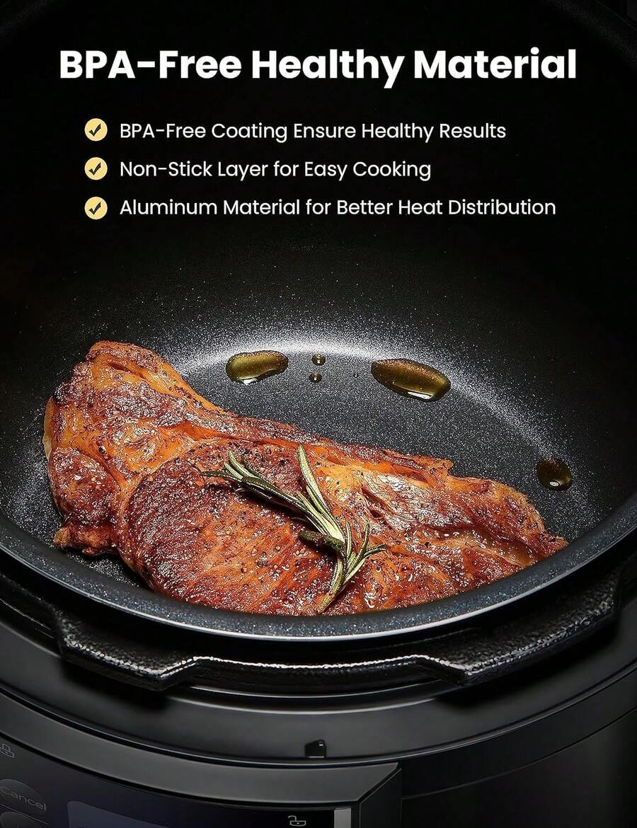 6Quart Electric MultiCooker, 9In1 Instant Pressure Cooker With Safe