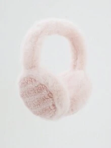 1 件女式拼色蓬松保暖耳套，可爱款式适合秋冬季外出和约会 - 彩色 - 查看 5