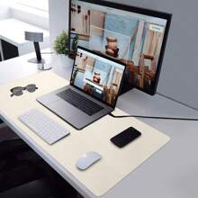 Leather Desk Pad Protector, Mouse Pad, Office Desk Mat, Laptop Desk Pad, Waterproof Desk Writing Pad For Office And Home Back To School Desk Accessories Office Supplies Office Desk Accessories Mousepad Mouse Pad For Desk - Beige - View 6