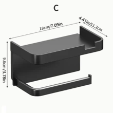 1pc Plastic Tissue Paper Towel Holder, Bathroom Tissue Roll Storage Rack With Phone Stand - Multicolor - View 9