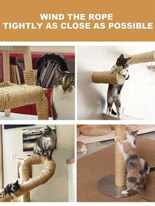 宠物绳猫抓板耐磨DIY磨爪装饰防抓手工剑麻绳配件宠物用品 - 薑色 - 查看 5