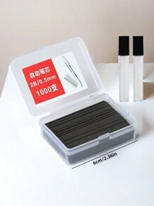 1000 支 0.5 毫米和 0.7 毫米自动铅笔芯替换芯，2B 级，含 2 个铅笔芯支架，高品质，大容量，方便携带