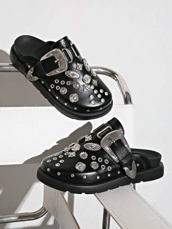 أحذية نسائية فاشون عصرية بتفتيشة سوداء مع كعب وبلاتفورم (ينصح بشراء مقاس أكبر)