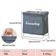 1 PC Fabric Laundry Basket With Iron Frame, Foldable Laundry Storage Basket With Handle, Removable Padding Collapsible Laundry Cart Sorting Laundry Basket Organizer For Dirty Clothes, Quilts, Dolls, Sundries, Etc. (Four Colors) - Multicolor - View 14