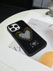 1 件 Y2K 韩国可爱波浪边框星星黑色爱心珍珠链软壳适用于 iPhone 16 15 Pro Max 14 Pro Max 13 12 11 XR 防震保护套 S23FE A15 A13 S24U - 黑色 - 查看 3