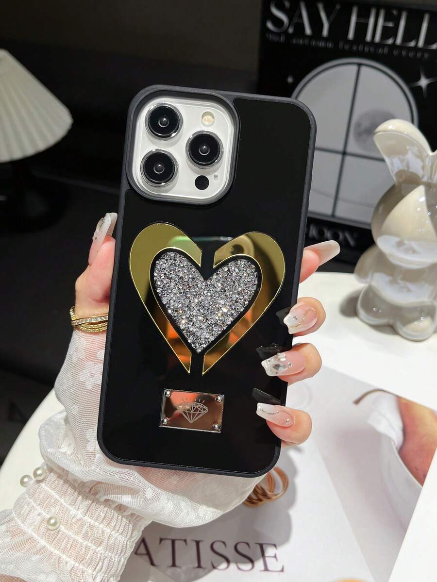 1 件 Y2K 韩国可爱波浪边框星星黑色爱心珍珠链软壳适用于 iPhone 16 15 Pro Max 14 Pro Max 13 12 11 XR 防震保护套 S23FE A15 A13 S24U