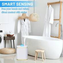 10L/2.6 Gallon Smart Small Trash Can, Smart Pop-Up Lid Kitchen Trash Can, Bathroom, Kitchen, Bedroom, Powder Room, Craft Room, Office, College Trash Basket - 白色 - 查看 3