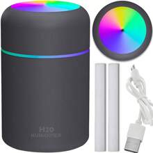HUMIDIFICATEUR D'AIR DIFFUSEUR DE PARFUM DE VOITURE AROMATHÉRAPIE LED CADEAU, MINI HUMIDIFICATEUR D'AIR PARFUM RGB DIFFUSEUR AROMATHÉRAPIE LAMPE DE NUIT.