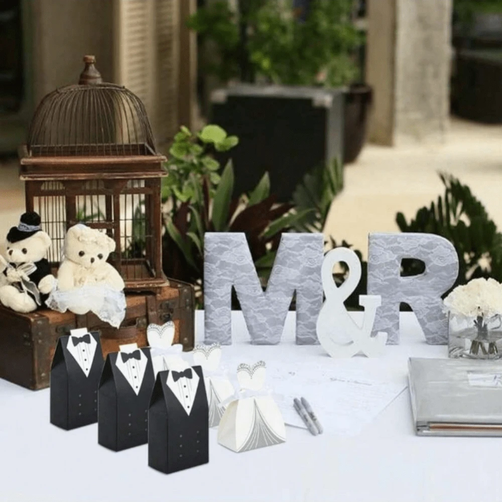 100PC Wedding Favor Boxes Small Wedding Party Favor Boxes Bride And ...