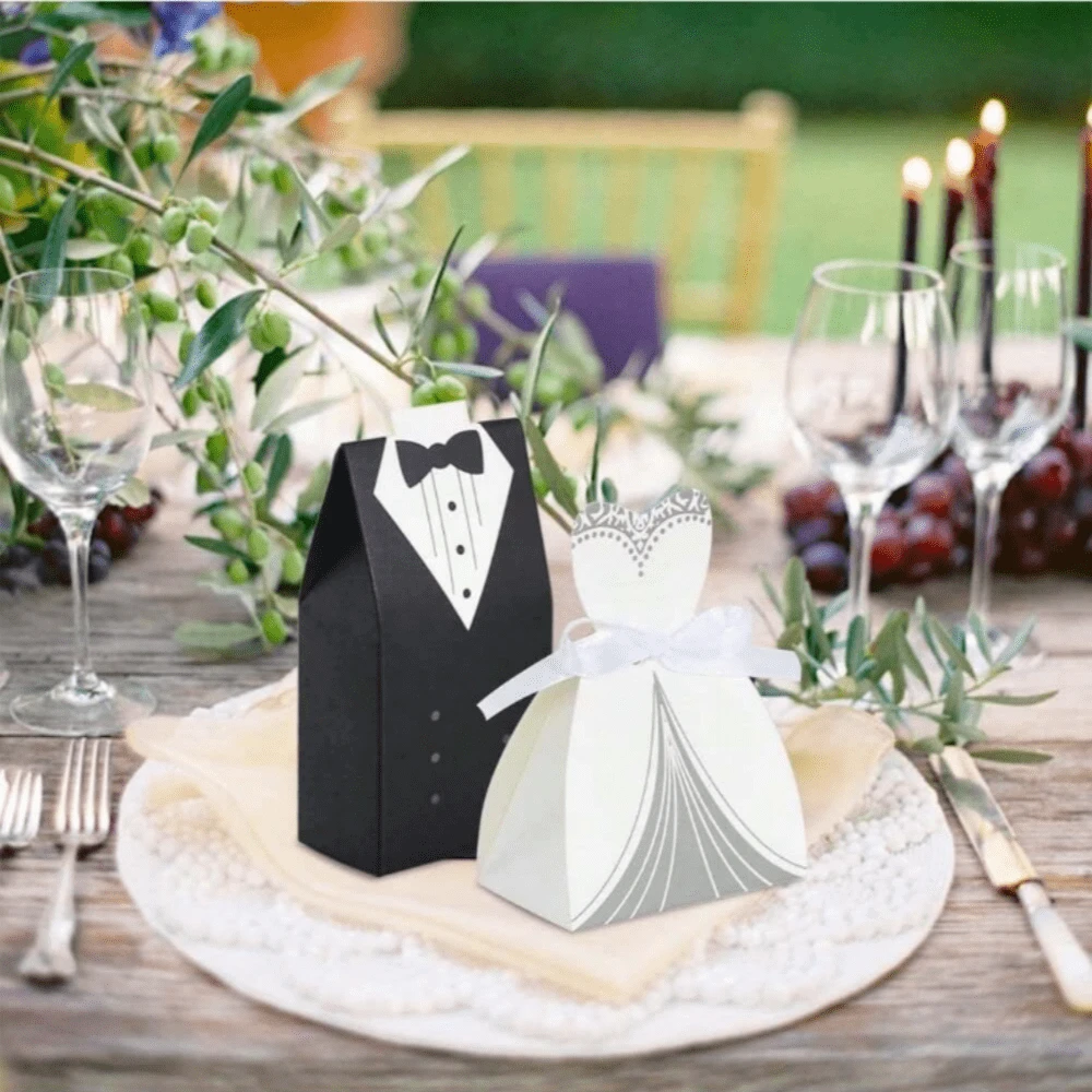 100PC Wedding Favor Boxes Small Wedding Party Favor Boxes Bride And ...