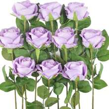 20PCS Artificial Silk Flowers Realistic Roses Bouquet Long Stem For Home Wedding Decoration Party