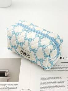 1Pc/Set Họa Tiết Nơ Xanh Dương Dung Tích Lớn Túi Đựng Mỹ Phẩm Chất Liệu Mềm Đa Năng Di Động, Túi Đựng Đồ Trang Điểm Du Lịch Cho Nữ, Khóa Kéo Có Mặt Dây Chuyền Nơ Túi Đựng Đồ Trang Điểm, Đựng Son Môi, Cọ, Chăm Sóc Da, Điện Thoại Di Động, Túi Đựng Tiền Xu. Quà Tặng Cho Bạn Thân, Giáo Viên, Quà Tặng Phù Dâu Cưới, Quà Tặng Cho Mẹ, Quà Tặng Sinh Nhật, Quà Tặng Trở Lại Trường. Cho Ký Túc Xá Đại Học - Màu xanh lam - Xem 11