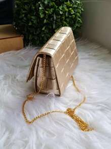 Bolsa Elegante de Festa 3D de Alto Relevo da Bottega para Mulheres, Bolsa Clutch Elegante para Mulheres - Dourado - Visão 3