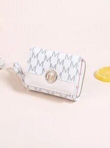 Portofel minimalist pentru femei, cu sigla cu litere, stil european și american