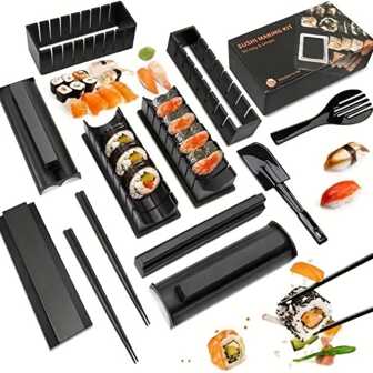 Sushi Making Kit Sushi Maker, Plastic Premium Set Sushi Tool Set Sushi Rice Roll Mold Shapes, DIY Sushi Roller Tool For Home Beginners, Back To School Supplies