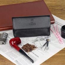 1 件装皮包袋，可容纳 2 个烟斗，真皮牛皮烟斗袋，中国新年情人节礼物，春夏假期旅行 - 多色 - 查看 2