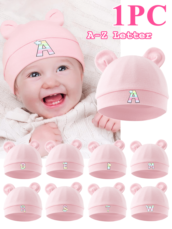 1pc Boné com Nome de Bebê, Macio e Quente, Adequado para Meninos e Meninas Recém-nascidos Uso Diário Durante Todo o Ano,