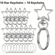 20/50/100 piezas Llavero con giro en forma de corazón - Mosquetón de metal colorido con muelle, apto para manualidades DIY, joyería, cordones y accesorios, aleación de zinc - Plateado - Ver 19