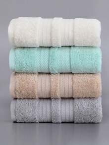 Bộ 4 khăn tắm màu trơn, mềm mại và thoải mái, lông mịn, nhanh khô, chất lượng tuyệt vời, cảm giác thoải mái, thích hợp để rửa mặt, sấy tóc, phòng tắm, phòng ngủ, khách sạn, ngoài trời, v.v. - Nhiều màu - Xem 4