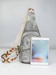 新款复古女士包，大容量女士胸包，采用 PU 材质，防水，多个拉链口袋，简约时尚女士胸包斜挎包 - 彩色 - 查看 5