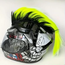 头盔假发莫霍克发型头盔装饰适用于摩托车自行车单板滑雪自行车骑行头盔（不含头盔） - 彩色 - 查看 10