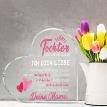 1 件，德国亚克力饰品，送给妈妈的女儿礼物，母亲节、毕业典礼、婚礼等生日礼物，母亲送给女儿的心形亚克力礼物 - transparent - 查看 7