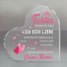 1 件，德国亚克力饰品，送给妈妈的女儿礼物，母亲节、毕业典礼、婚礼等生日礼物，母亲送给女儿的心形亚克力礼物 - transparent - 查看 4