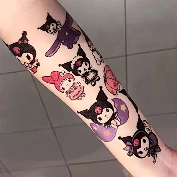 Sanrio 30pcs Sanrio Kitty Waterproof Temporary Tattoo Stickers - Cute Sanrio Cartoon Designs, Suitable For Daily Wear And Gift,School Supplies,Back To School