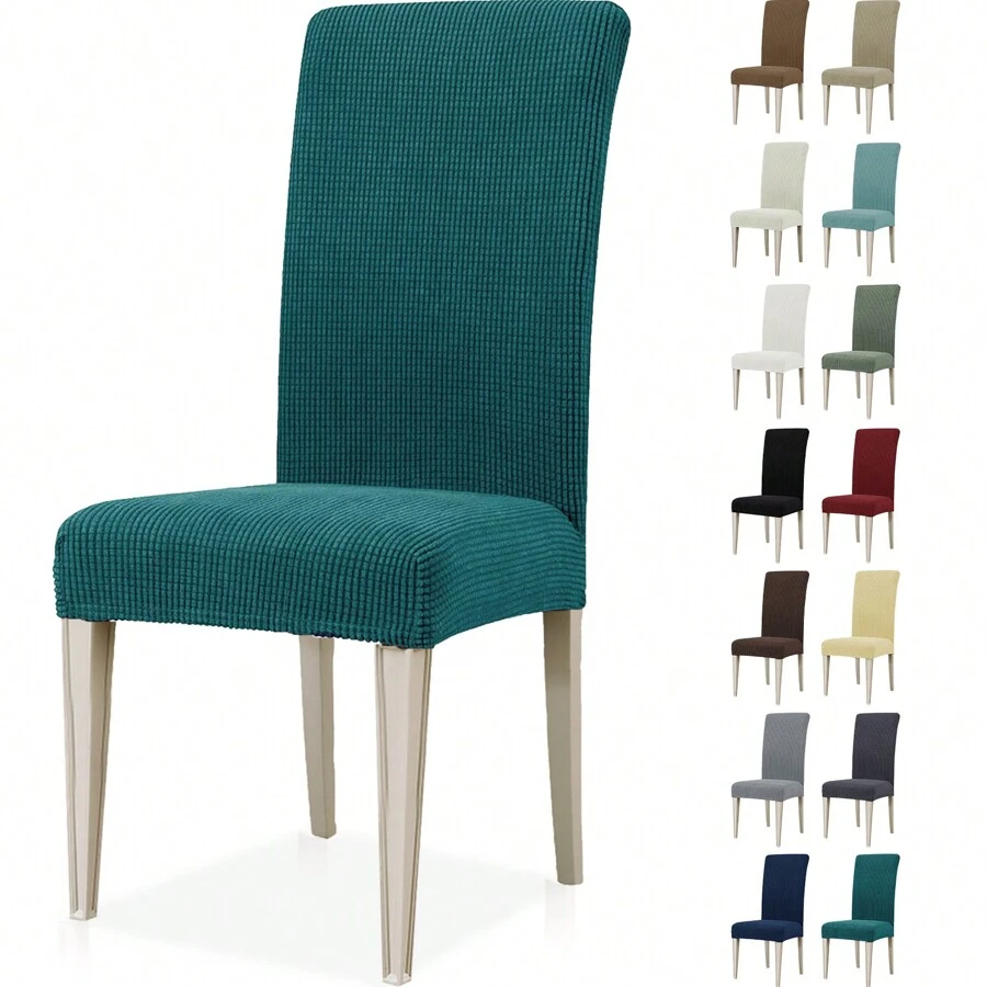 Ystyle Chair Covers With Backrest 6 Pieces, Stretch Chair Covers Living Room Kitchen, Universal Stretch Chair Covers, Modern Anti-Scratch Cat Chair Covers - Dark Green - View 1