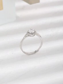 1 chiếc nhẫn hở bằng bạc Sterling 925 Cubic Zirconia độc đáo thời trang thanh lịch, thích hợp cho phụ nữ đeo hàng ngày - Bạc - Xem 5