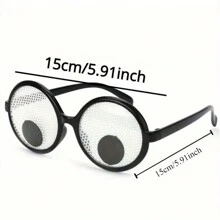 1pc Funny Googly Eye Glasses, Halloween Gag Prop, Christmas Photo Booth Accessory, LARP Party Supply, Stage Performance Decoration