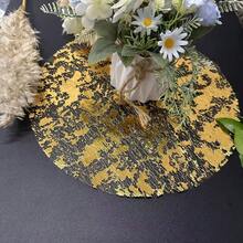 24 piezas de nuevas mantillas de metal con baño de oro, mantilla redonda de lujo ligero americano para uso diario, restaurante, boda, decoración de banquetes festivos - Multicolor - Ver 1