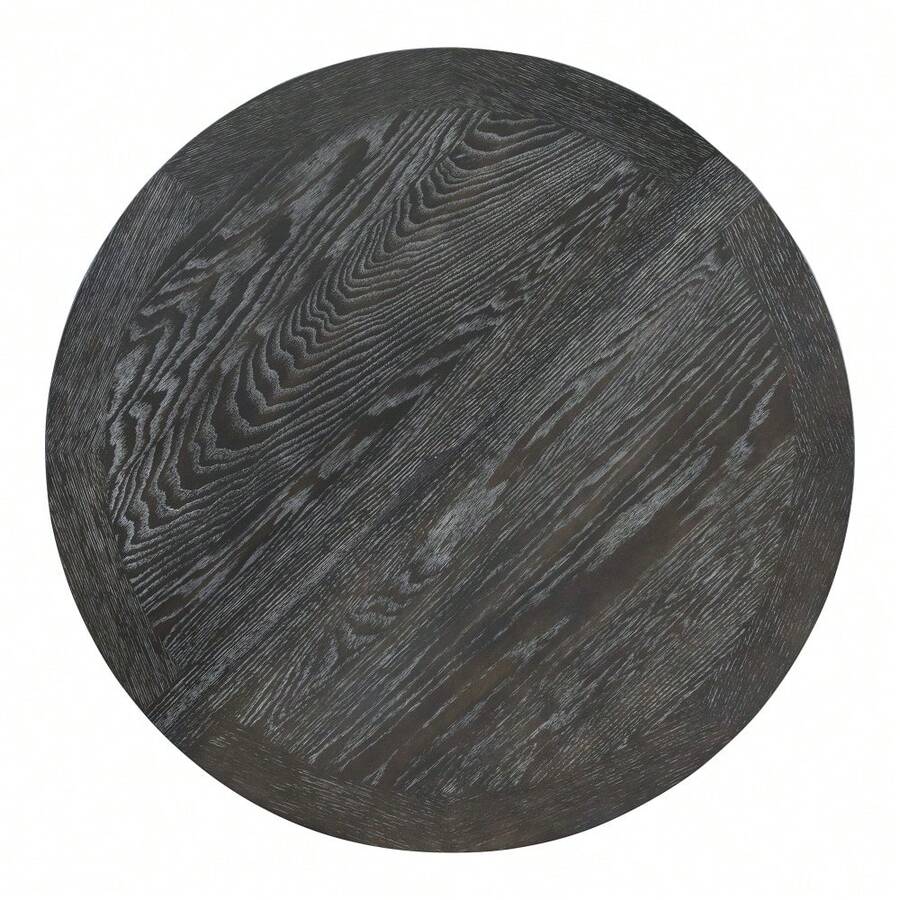 TREXM Farmhouse Dining Table Extendable Round Table For Kitchen, Dining