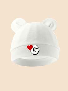 1pc Baby Love Name Tire Cap, Soft And Warm Suitable For Use As A Gift For Newborn Boys And Girls All Year Round. - White - View 5