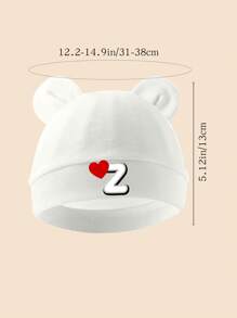1pc Baby Love Name Tire Cap, Soft And Warm Suitable For Use As A Gift For Newborn Boys And Girls All Year Round. - White - View 9