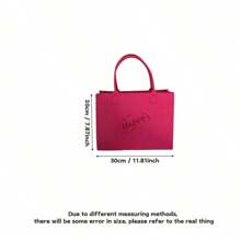 1pc Felt Tote Bag, Versatile Felt Shopping Handbag For Commuting, Spacious & Stylish,Boho Vibes
