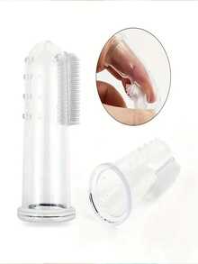 Pet Finger Toothbrush Pet Toothbrush Silicone Toothbrush Puppy Cat Finger Set Brush Finger Pet Toothbrush Small Size Suitable For Dogs And Cats - Clear - View 4
