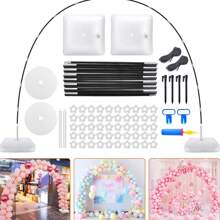 1 Set Balloon Arch Kit, 9FT Height & 10FT Width Adjustable Balloon Arch Stand Garden Arbors: Balloon Arch Frame Plant Support Stand For Wedding Shower Birthday Garden Arbors Photo Backdrop - Multicolor - View 14