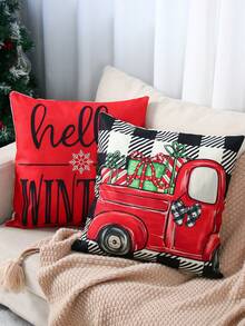 4 vỏ gối trang trí Giáng sinh 45*45cm vỏ gối vuông da đào, vỏ gối mềm phong cách cây thông Noel nơ cho tiệc Giáng sinh tại nhà ghế sofa trang trí phòng, đồ trang trí Giáng sinh, không bao gồm lõi gối, quà tặng Giáng sinh, đồ trang trí Giáng sinh, đồ trang trí - Nhiều màu - Xem 6