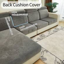 1 pièce Super doux coussin de canapé, tissu de protection haute élasticité pour empêcher les rayures d'animaux de compagnie, matériau respectueux de la peau, conception de bonnet de bain pour une installation facile, lavable en machine, convient à toutes les saisons et occasions - Gris foncé - Voir 14