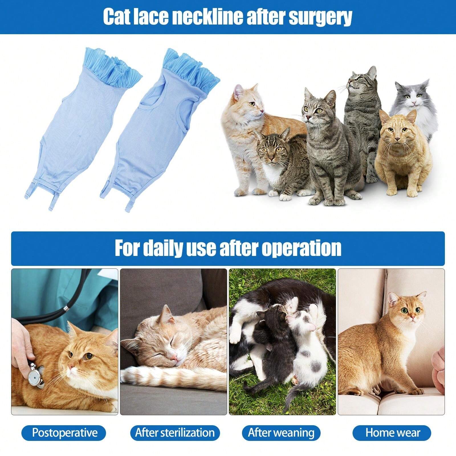 Cat Surgery Recovery Suit Shirt Anti Bite After Surgery Puppy Dog Cat