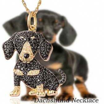 1 件可爱腊肠犬吊坠项链精致女士宠物小狗纪念珠宝配饰个性化动物派对装饰完美节日生日礼物送给爱狗人士情人节