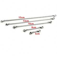 5pcs 5/8/10/13/15cm Length Stainless Steel Extension Chains Gold Links Black Color Rose Gold Extended Chain For Jewelry Making Chain Lobster Clasps Connector DIY Bracelet Necklace Maker - Lobster Clasp Extender Chain - View 2