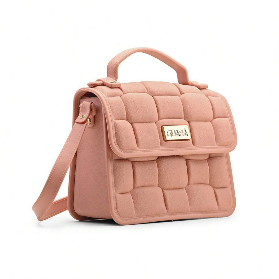 Women's Waterproof Rubberized Handbag With Adjustable Strap Promotion - Rosa Oxidada - Ver 1